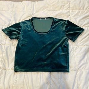 Velvet green crop top